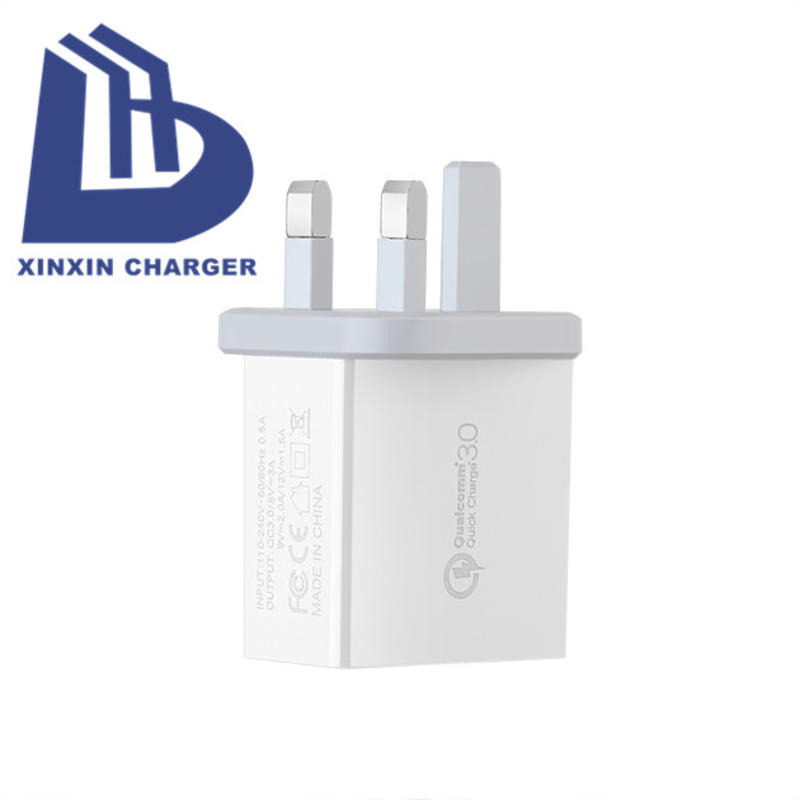 Carregador rápido UK Plug Usb Wall Charger para iPhone UK Plug QC3.0 Carregador de viagem USB